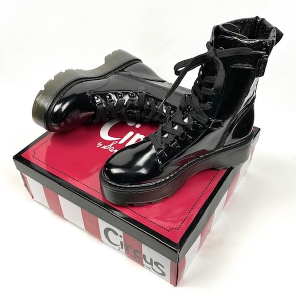 New Circus By Sam Edelman Sanders Black Lace-Up Platform Boot - Picture 8 of 9